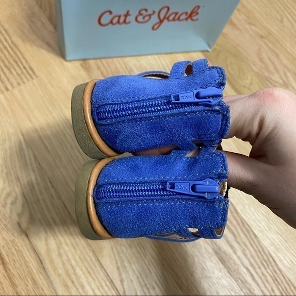 Cat & Jack Peggy Fringe Sandals Kids Sz 11 Blue - Picture 6 of 8